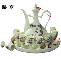 鼎亨 | 清酒壶黄酒白酒杯 景德镇酒具套装陶瓷仿古中式家用分酒器