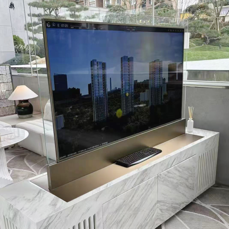 钮鹿客 55英寸4K双面显示器立式桌面横屏地产售楼中心酒店大堂贵宾候车室广告双面大屏高清大图