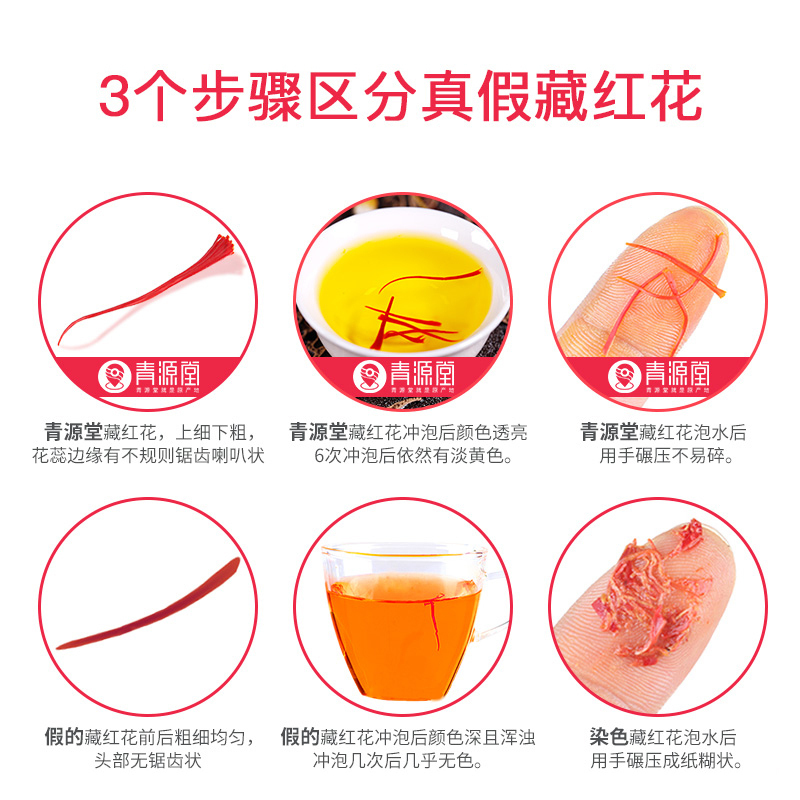 青源堂牌 藏红花 精选特优西红花全长丝 手工精选8克 礼盒装