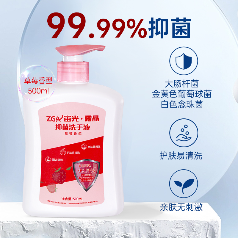 宙光露晶抑菌泡沫洗手液500ml家用便携式高清大图