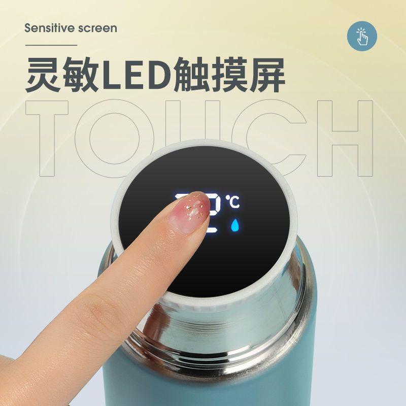 304保温水杯子时尚简约手柄盖全钢保温杯男女商务办公车载便携