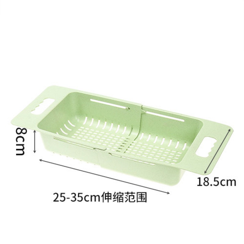 沥水碗架厨房带盖多功能家用塑料防尘收纳盒置物碗碟筷收纳架碗柜收纳层架三维工匠 【伸缩款】北欧绿