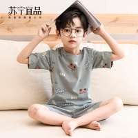 苏宁宜品儿童家居服 2021夏季新款短袖男童套装