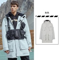 [2件1.5折价:245.9]美特斯邦威羽绒服男中长款冬季连帽工装保暖厚情侣外套男