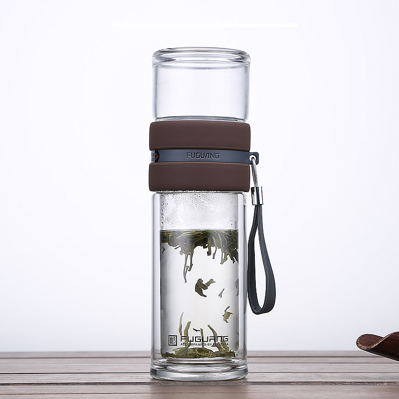 双层玻璃杯茶水分离泡茶杯男女创意水杯花杯过滤便携随手杯子