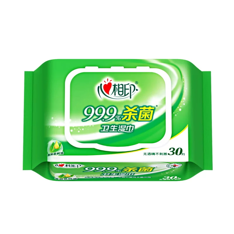 心相印杀菌湿巾加厚大尺寸便捷清洁卫生消毒湿纸巾家用无酒精30抽高清大图