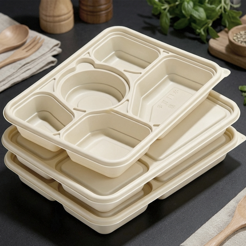 珂美芙 可降解五格餐盒 100个 箱高清大图