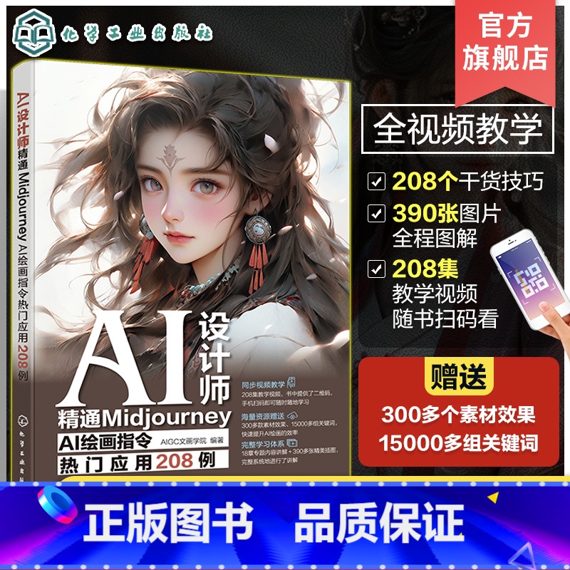 AI设计师 精通MidjourneyAI绘画指令热门应用208例 【正版】赠素材 AI设计师 精通MidjourneyA