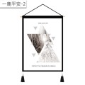 北欧挂画布艺墙布挂布背景布挂毯三联装饰画 客厅卧室房间床头 一鹿平安-2 （绒）宽45cm*高65cm