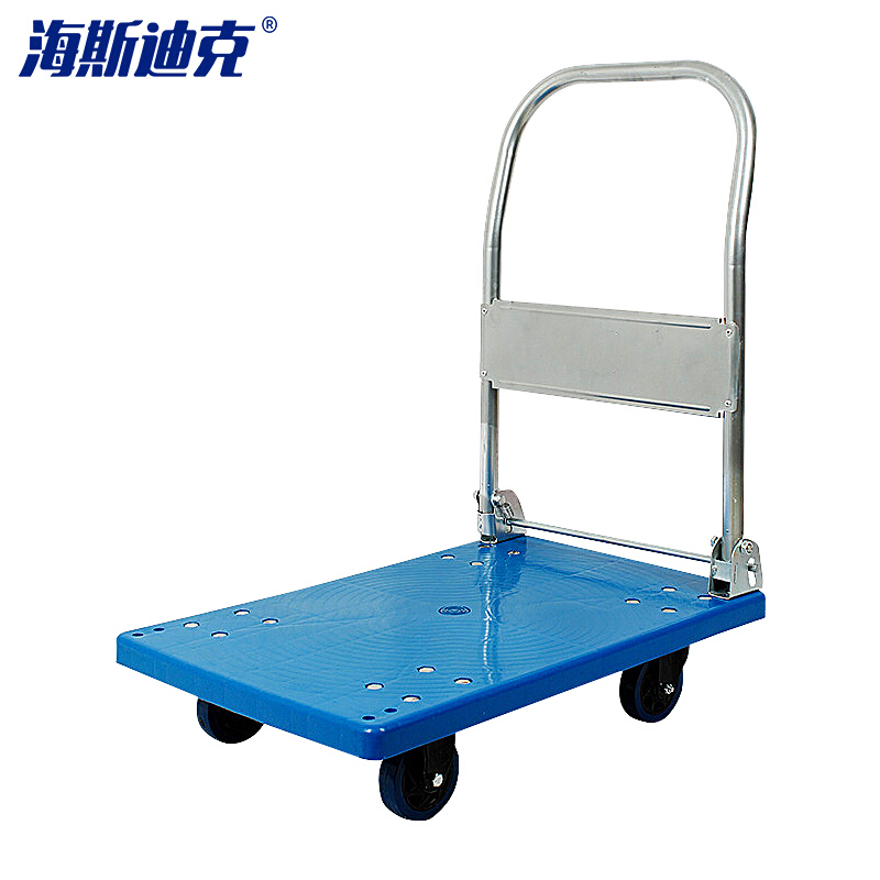 海斯迪克 gnjz-186 静音手推车平板车 折叠拉货 手拉小推车工具车拉杆车 70*50*83 (静音)