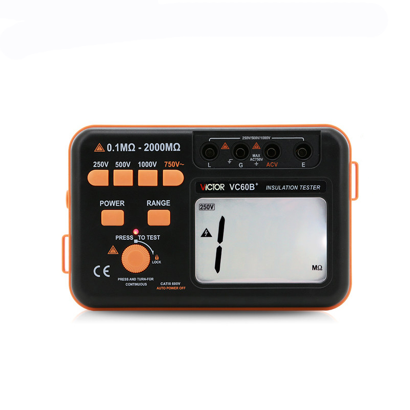 胜利绝缘电阻测试仪VC60B+数字兆欧表500v1000智能电工摇表绝缘表