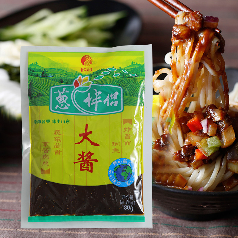 欣和葱伴侣大酱180g10袋东北大豆酱黄豆酱蔬菜蘸酱炸酱面酱原酿