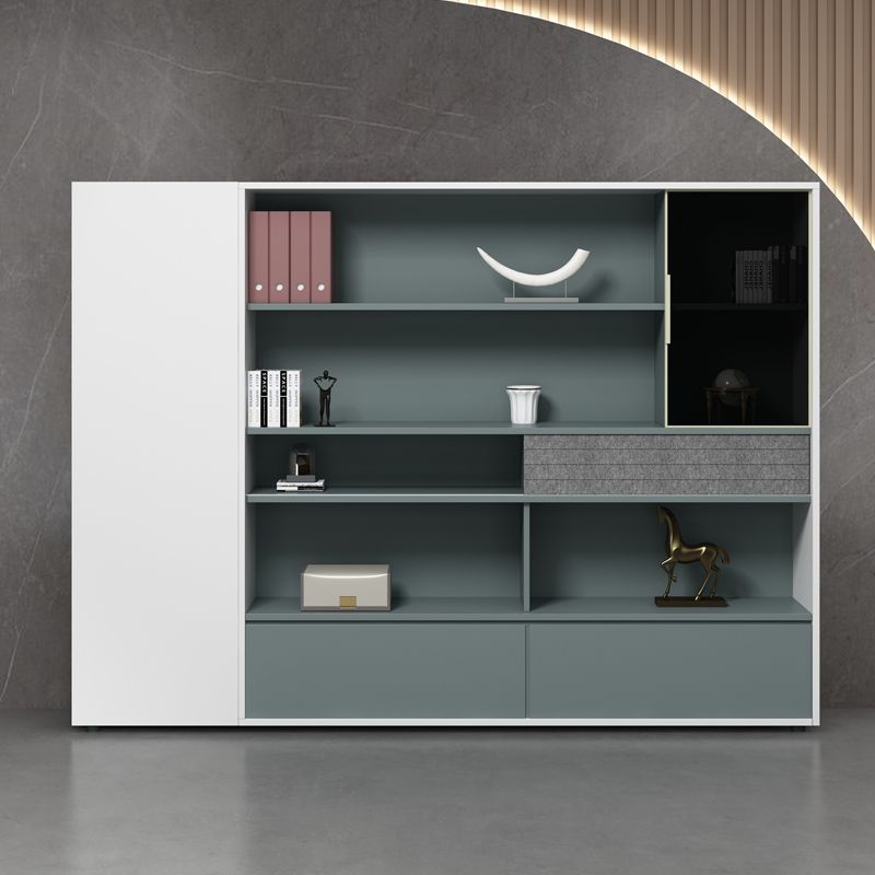 创世人 办公书柜文件柜资料柜带锁柜子储物柜办公室木质办公柜档案柜高清大图