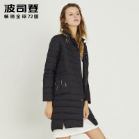 波司登羽绒服女士中长款 2017新款立领百搭轻薄宽松外套B70132102