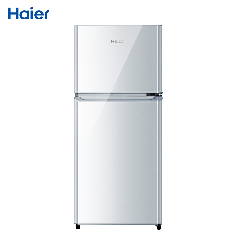 Haier/海尔冰箱 118升小型迷你电冰箱 办公室家用节能冷藏冷冻两门电冰箱BCD-118TMPA（豪华银）