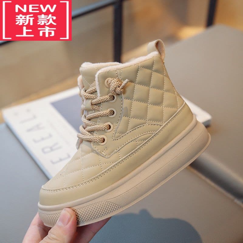 可莉允2022新款冬季雪地靴儿童二棉鞋加绒加厚男童英伦风棉鞋女童鞋短靴图片