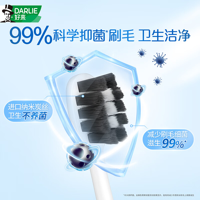 DARLIE好来(原黑人)白鹿推荐密护龈·炭超软毛牙刷进口炭丝抗菌洁护龈6支高清大图