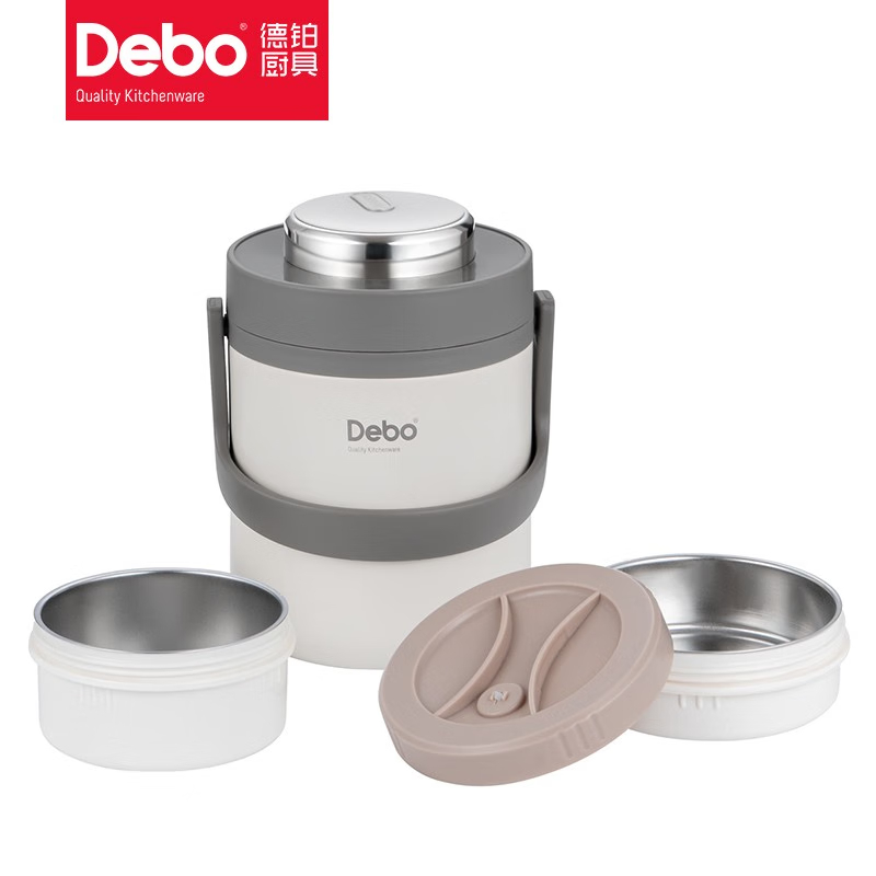 DEBO德铂 LDEP-795 3层 1.9L 不锈钢 白色 饭盒/保温桶/保温提锅高清大图
