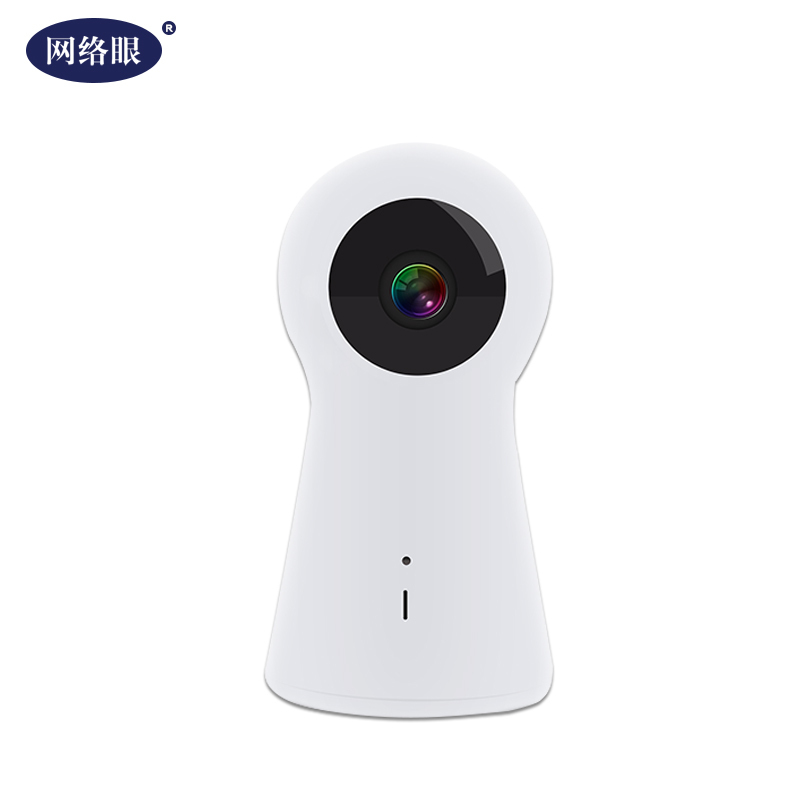网络眼V1 2MP+64GB 720°双镜头 VR全景 智能室内高清夜视监控 1080P无线WiFi手机远程家用安防监控