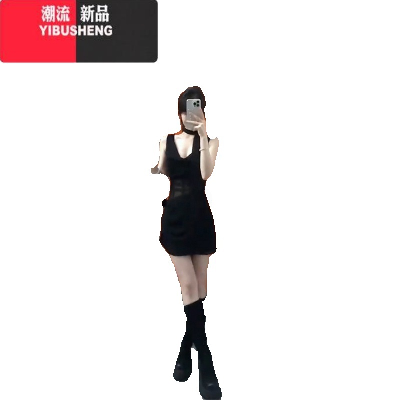 YIBUSHENG法式气质吊带连衣裙女季纯欲性感辣妹包臀裙收腰显瘦小个子短欲高清大图