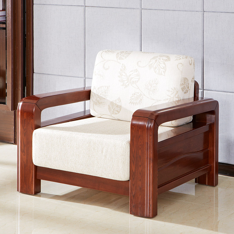 光明家具实木沙发简约轻奢沙发客厅家用红橡木沙发组合8283803视频