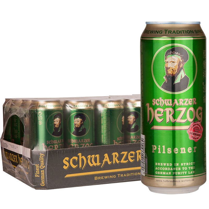 德国进口 歌德(schwarzer herzog )黄啤酒 500ml
