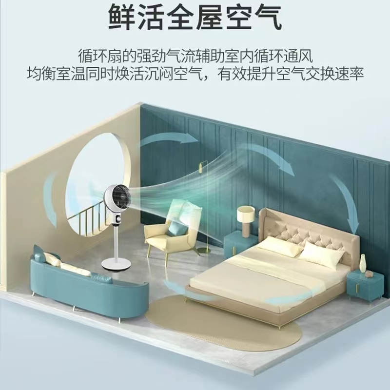 扬子空气循环扇电风扇家用落地扇台扇客厅卧室台立两用电风扇-白色机械款+延长线高清大图