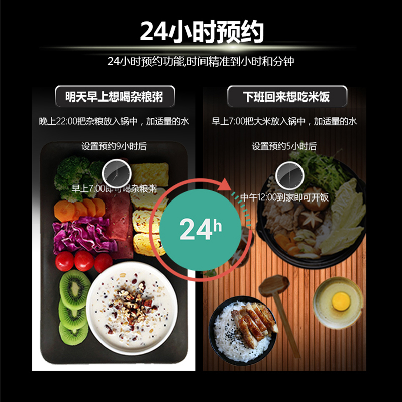 荣事达(Royalstar)IH电磁电饭煲RFB-IH50G粮釜精铁内胆背光源显示IH电磁加热日本温控器