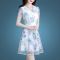 白色连衣裙女夏季2021新款夏装流行女装气质网纱碎花夏天雪纺裙子 花朵白色 M 90-102斤