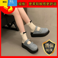 聚范小个子牛仔布玛丽珍包头半拖鞋女外穿2024夏季新款松糕厚底穆勒鞋