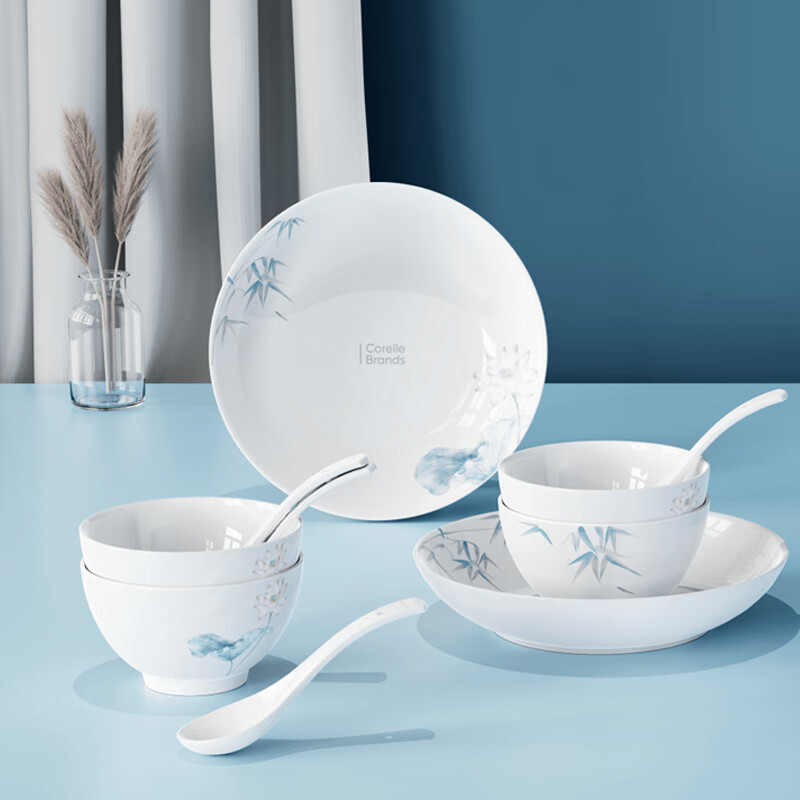 康宁 竹露荷风餐具10头 CB-TC003-TG/KZ