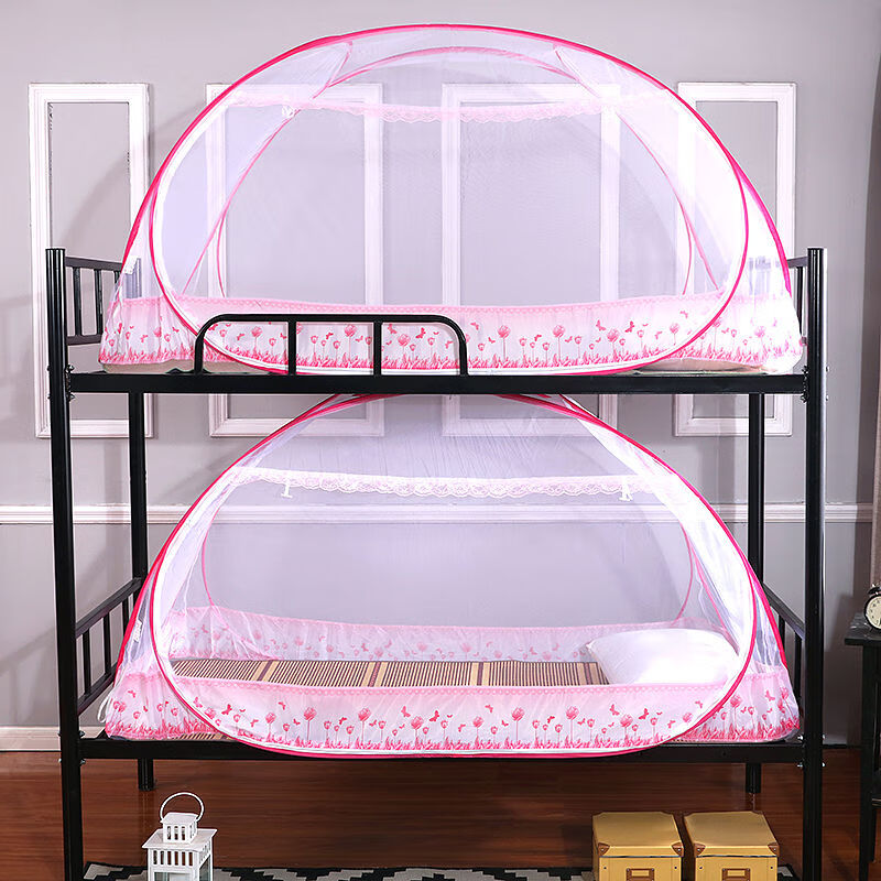 维诺亚蒙古包蚊帐学生宿舍上下铺蚊帐加密免安装单双门蒙古包蚊帐高清大图