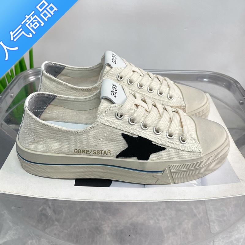 SUNTEK韩国东大门做旧帆布小脏鞋女2023秋季新款星星休闲平底板鞋脏脏2高清大图