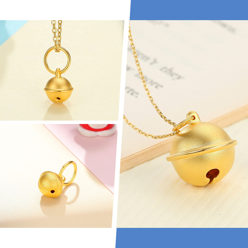 潮宏基珠宝哆啦a梦铃铛3d硬金足金吊坠黄金挂坠送礼女