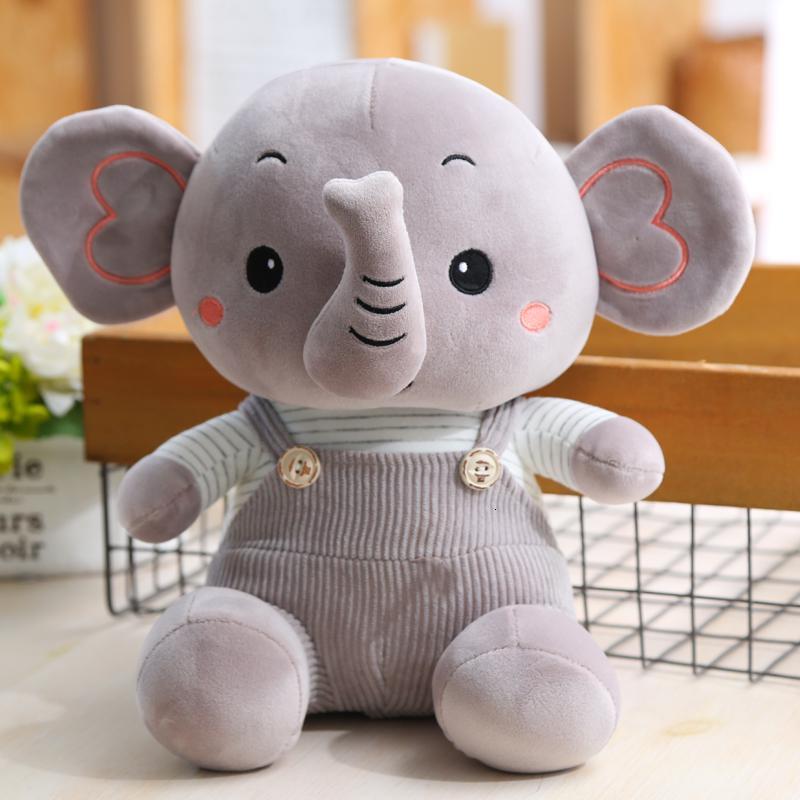 大象毛绒玩具公仔抱枕玩偶小公仔大号床上睡觉娃娃粉色网红小象 灰裤