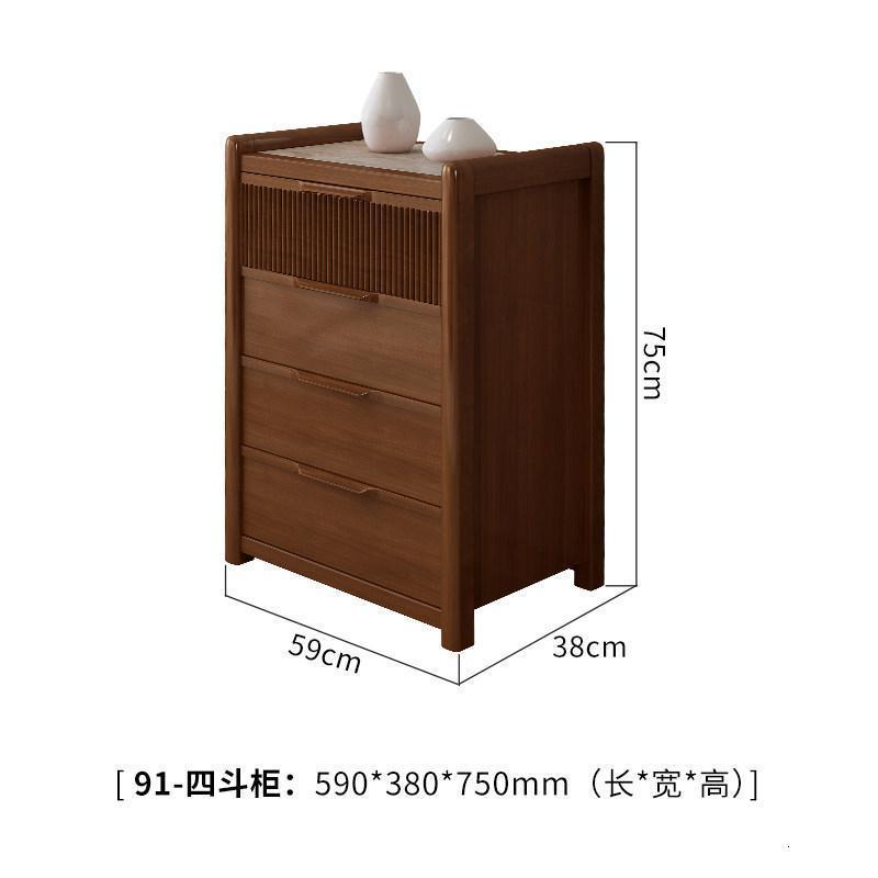 森美人实几电视柜组合现代简约客厅组合柜可伸缩地柜储物柜家具套装 木韵91-四斗柜组装框架结构