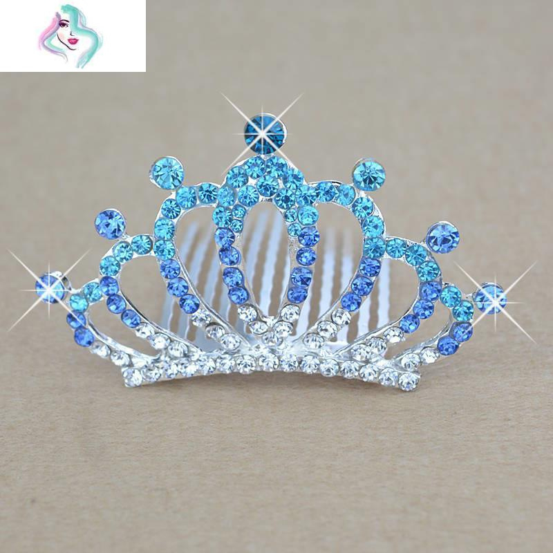 3个装韩版皇冠头饰儿童水钻发梳小公主王冠发卡女孩演出发饰你那么美