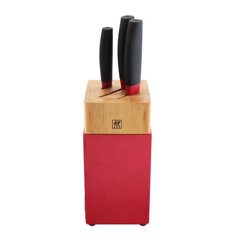 双立人 ZW-K309 ZWILLING Now S系列刀具4件套(红黑)中片刀+多用刀+蔬果刀+刀架