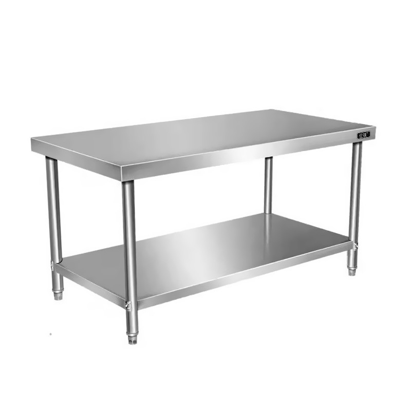 亿铁(YI TIE)不锈钢厨房双层平板工作台150*60*80cm/个高清大图