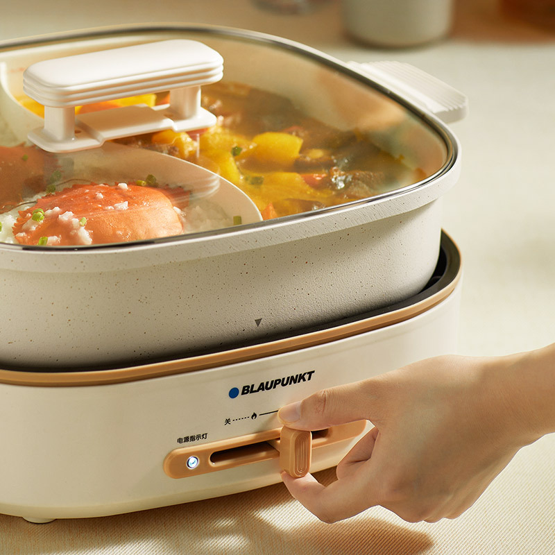 蓝宝(BLAUPUNKT)鸳鸯锅电火锅家用多功能分体式专用6L大容量电煮锅BP-HG05