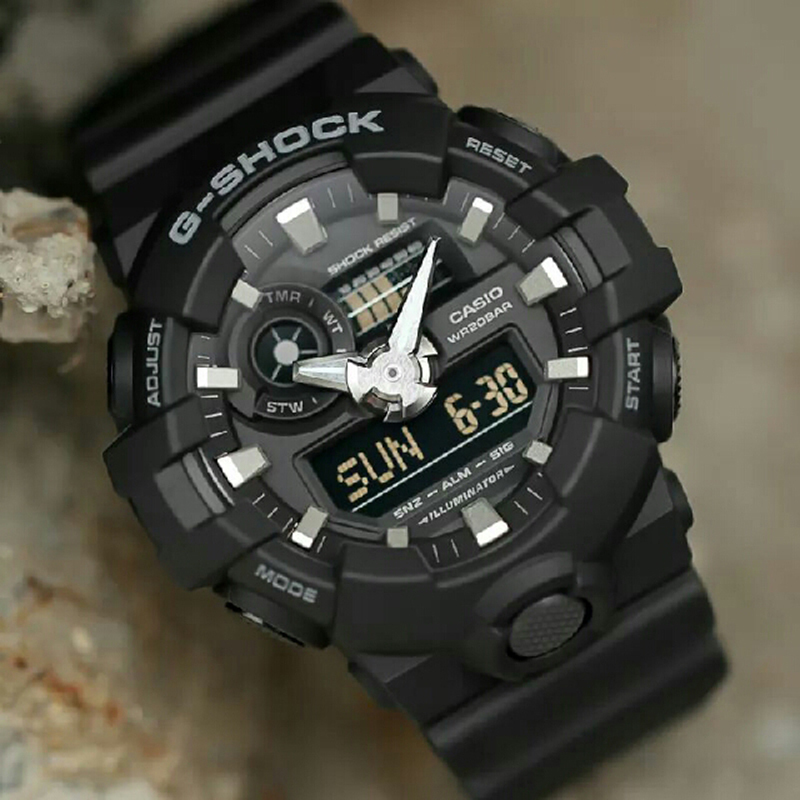 卡西欧(CASIO) G-SHOCK YOUTH 2019男士200m防水数字动时尚电子表男 黑灰 GA-700-1B