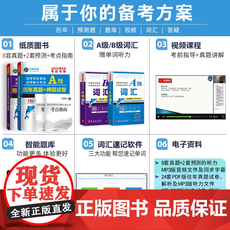 含词汇]2025年6月备考大学英语ab级考试真题英语三级试卷考试历年真题试卷B级英语考试高等学校应用能力英语a级真题复习高清大图