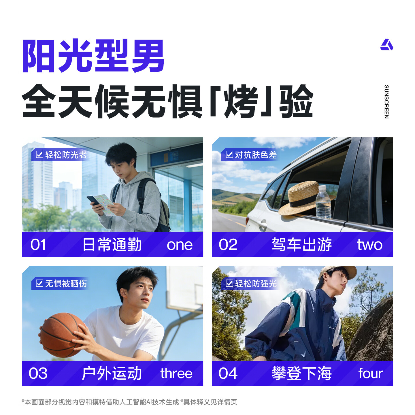 海洋至尊(HAIYANGZHIZUN)男士水漾轻透防晒霜SPF50+PA++++ 50g 清爽户外隔离乳男士专用高清大图