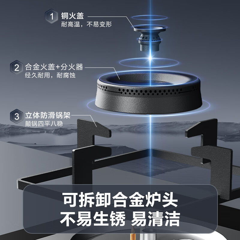 苏泊尔NB33燃气灶升级嵌入双炉灶熄火保护十字锅架5.0kw灶具液化气4250高清大图