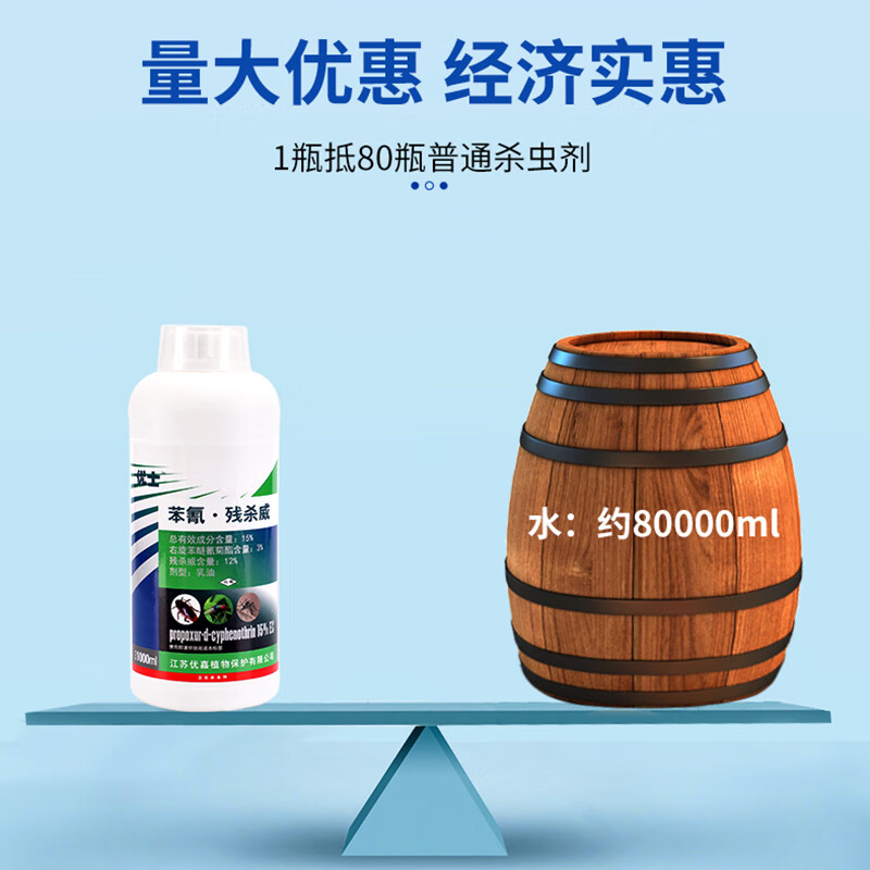 Hittery优士 杀虫剂 1000ml @15%优士苯氰残杀威乳油滞留灭蚊蝇蟑螂跳蚤虱子臭虫(单位:瓶)高清大图