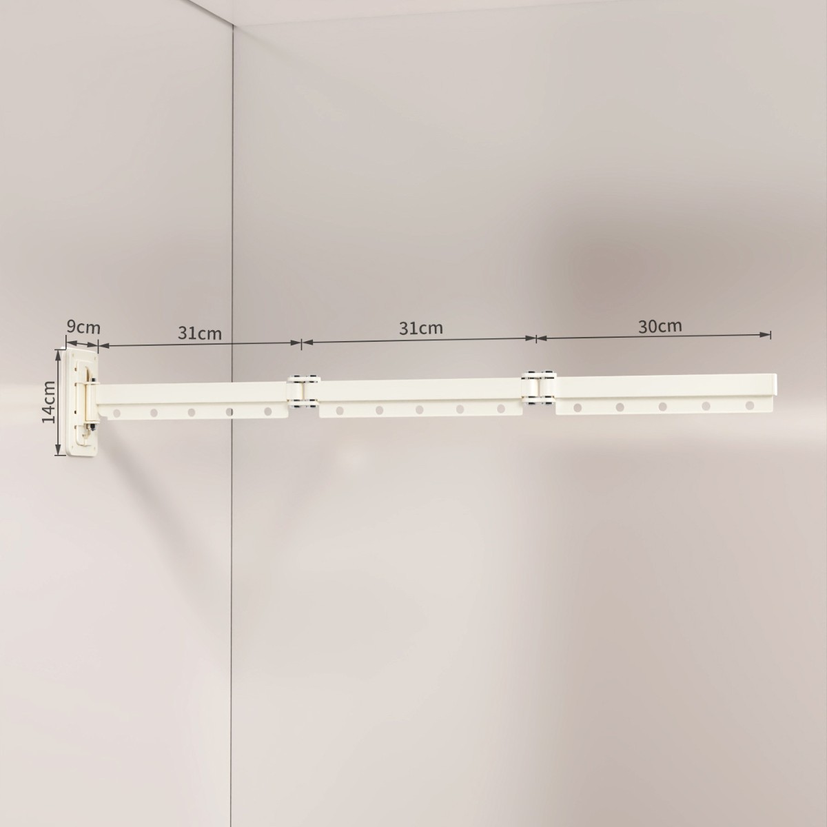 力豪折叠浴帘 浴室洗澡遮挡防水布 高档隐形强粘卫生间干湿分离隔断 奶白三折晾衣架