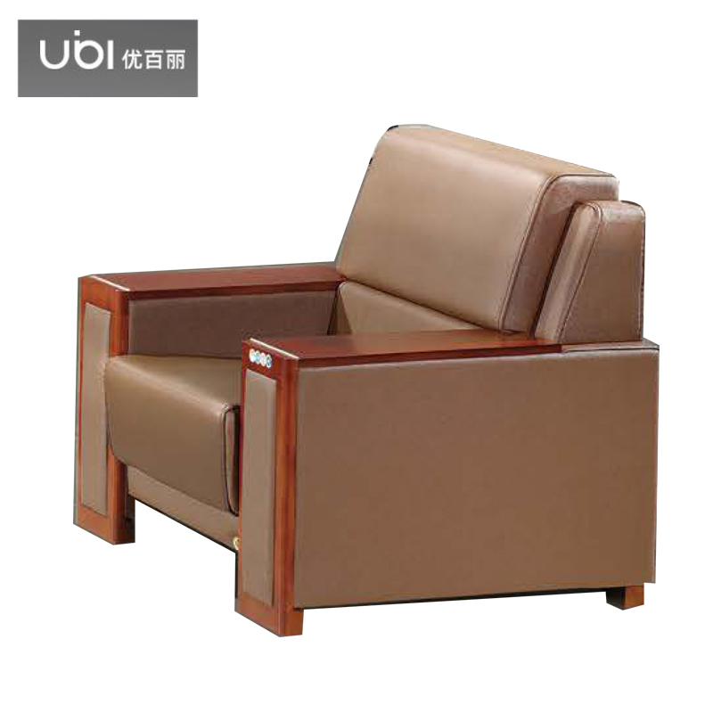优百丽 F-2011 办公室沙发 办公家具 会客接待 现代简约家具 颜色尺寸可定制 单人位（牛皮）