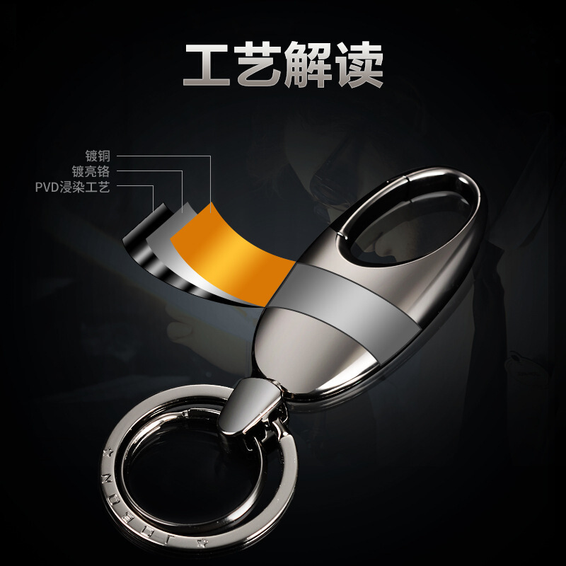 适用于汽车钥匙扣男腰挂精品简约车钥匙挂件钥匙圈环创意礼品
