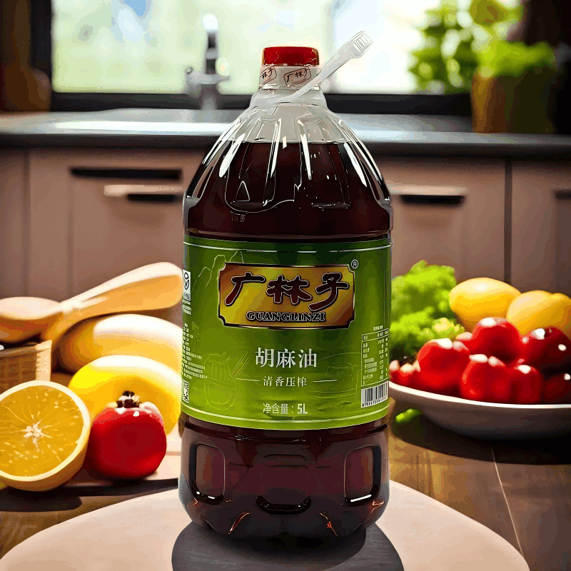 广林子清香压榨胡麻油 亚麻籽油5L图片