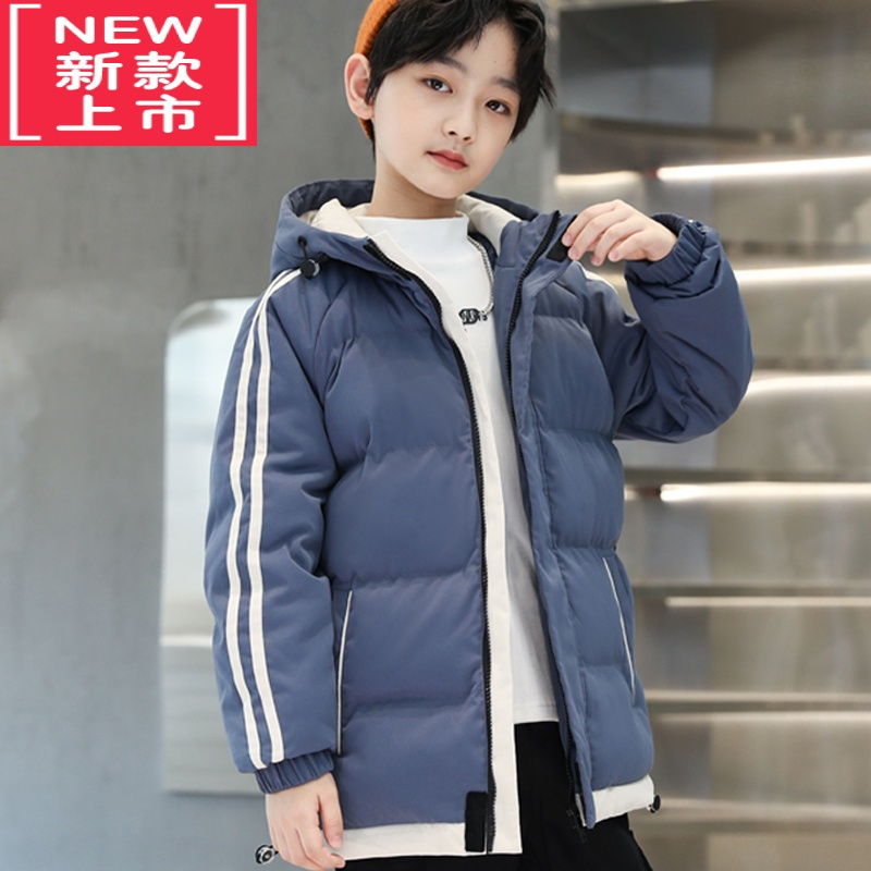 可莉允男童棉衣外套2022新款儿童冬装羽绒棉服大童男装短款派克棉袄加厚